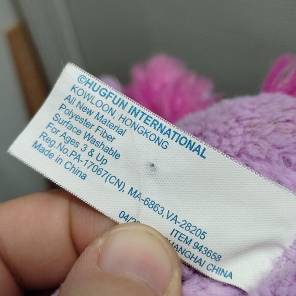 Hug Fun Unicorn Purple Pink Fuzzy Mane Tail Glitter Horn Hooves Plush Stuffed - Picture 7 of 9